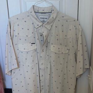 Poncho short sleeve button down, XL